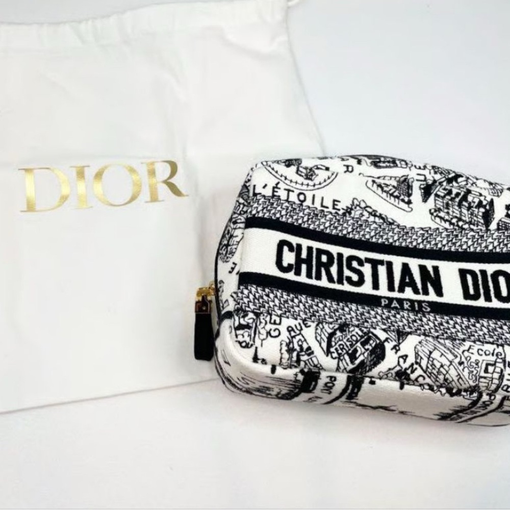 Christian Dior Black and White Toiletry Bag